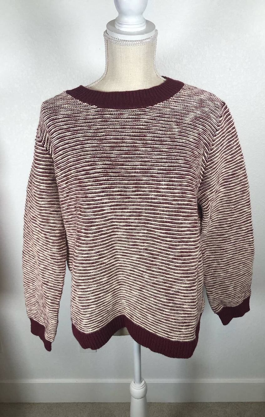 Stitches & Stripes Crew Neck Red and White Striped Sweater - XL